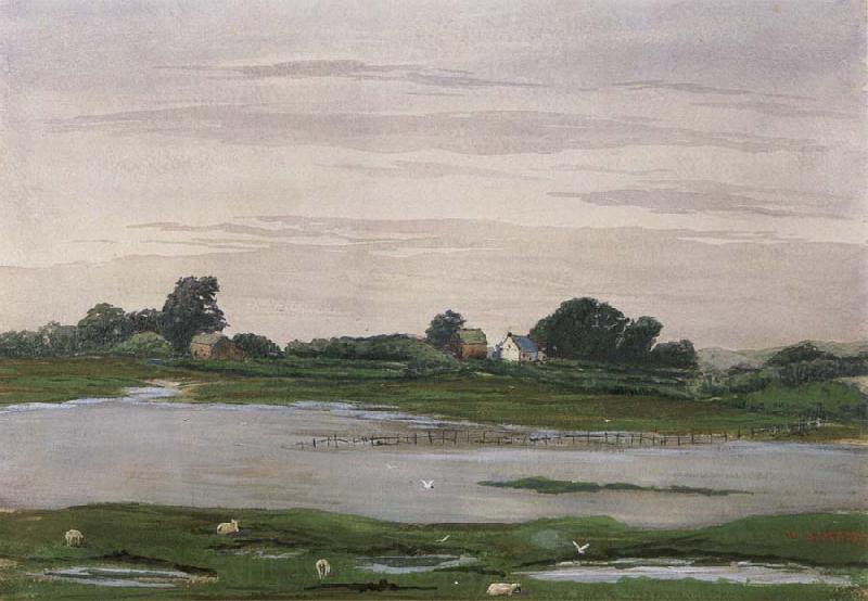 William Stott of Oldham River in Flood Norge oil painting art